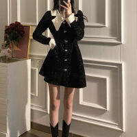 2022 Spring Vintage Black Dress Party Women Casual Elegant Gothic Y2k Mini Dress Lolita Kawaii Clothing One Piece Dress Korean