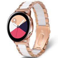 Compatible with Samsung Galaxy Watch 46mm classic S3 ceramics metal Band strap 22mm Stainless Steel Band Link Strap Rosegold