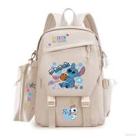 Stitch Backpack pencil case for Women Men Student Large Capacity Printing Fashion Personality Multipurpose Bags