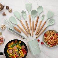 ?พร้อมส่ง? ชุดเครื่องครัว 11ชิ้น+ถังซิลิโคลน ชุดช้อนส้อม  มีหลายสีให้เลือก Kitchen Set ทนความร้อน สินค้าพร้อมส่งจากไทย