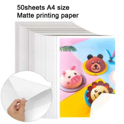 50Sheets Printable Sticker Paper For Inkjet Laser Printer A4 Waterproof Removable Highlight Self-Adhesive Vinyl Sticker Paper
