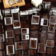 COONOTE 5.5cm x 2m Vintage Film Boarder Black and White Masking Tape Frame