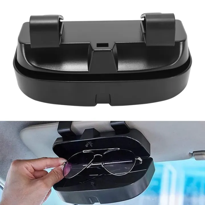 car-sun-visor-sunglasses-case-holder-eye-glasses-organizer-box-credit-card-slots-on-the-outside-double-snap-clip-design-fits-all-vehicle-models-easy-installation