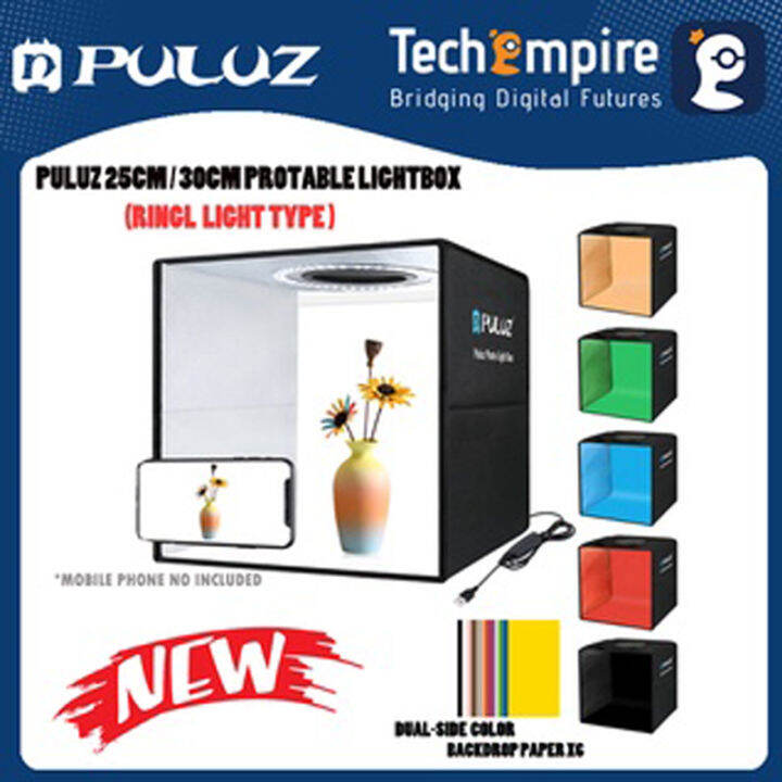 Puluz 25cm 30cm 40cm LED Product Case Lightbox Folding Mini Photo ...