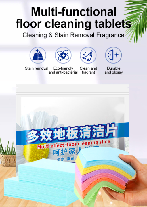 Floor cleaning tablets bagged multipurpose cleaning care concentrated