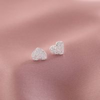 [COD] Tin foil love earrings womens summer simple temperament fresh peach heart-shaped ear piercing