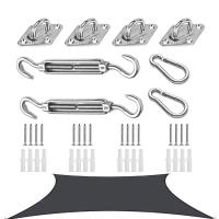 Shade Sail Hardware Kit 40PCS/Set Heavy Duty Sail Shade Hardware Kit Sunshade Hardware Shade Sail Hardware for Rectangle Triangle Sun Shade Sails Canopy Installation masterly