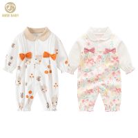 COD DSFERTEREERRE New Floral Pure Cotton Clothes Newborn Baby Girl Long Sleeve Romper Jumpsuit Bodysuit