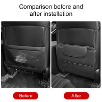 SEAMETAL Car Seat Anti Kick Pad Pu Leather Car Back Seat Protector Pad Universal Storage Organizer Bag with Cover Anti Dirt Wear