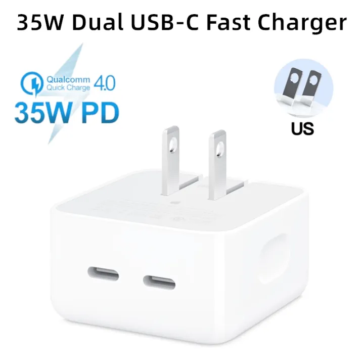New Original 35W Dual USBC Power Adapter For iPhone 13 Pro Max 12 11