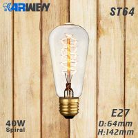 【Free shipping】 KARWEN Vintage Edison หลอดไฟ G80 G95 ST64 220V 40วัตต์หลอดไส้หลอดไฟ E27 Retro Edison สำหรับโคมไฟระย้าตกแต่ง