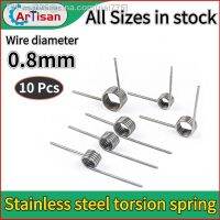 10 Pcs Stainless Steel V-shaped Torsion Spring Strong Wire Diameter 0.8mm 3/6/9laps 180/120/60 Degree Left Rotation Trash Spring