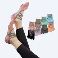 【YD】 Five Toed Barre Dot Silicone Cotton Socks Non-slip Half Toe Pilates Grip No-Show