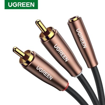 UGREEN RCA Cable 3.5mm Female to 2 RCA Male Stereo Audio Adapter Hi-Fi Sound RCA Y Splitter Dual Shielded Aux RCA Y Cord