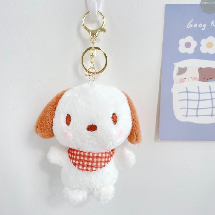 12cm-kawaii-sanrio-plush-keychain-cinnamoroll-bag-pendant-anime-stuffed-animals-my-melody-kuromi-keychains-kids-christmas-gifts