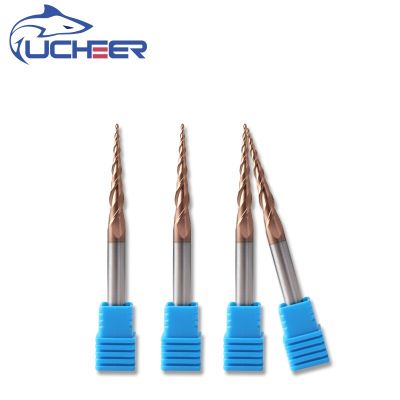 UCHEER 1 ชิ้น/เซ็ต 3.175 มม. Taper Ball Nose End Mill ทังสเตนคาร์ไบด์เคลือบกรวย cnc เครื่องตัดงานไม้แกะสลักบิต