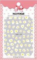 สติกเกอร์ตกแต่งเล็บ3D สติ๊กเกอร์ติดเล็บไข่แดง3ชิ้น/แพ็คไข่ลวก HANYI ที่ได้รับความนิยมมากับกาวหลังสติกเกอร์ตกแต่งเล็บ LTH3816แบบทำมือ