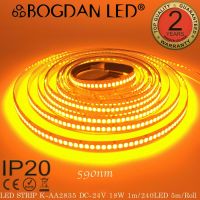 LED STRIP K-AA2835-240-YELLOW DC-24V IP20 240LED/1เมตร 18W/1เมตร BOGDAN LED แอลอีดีไฟเส้น เหลือง 1,200LED/5เมตร 90W/5เมตร ไฟริบบอนแอลอีดี