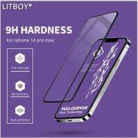 {จี้ดิจิทัล} ฟิล์มกันรอยป้องกันเต็มพื้นที่ของหน้าจอ LITBOY 6D สำหรับ iPhone 14 13 PRO แก้วอุณหภูมิสูงสุดบนฟิล์มป้องกันที่มีคุณภาพสูง iPhone 11 12Screen Protectors