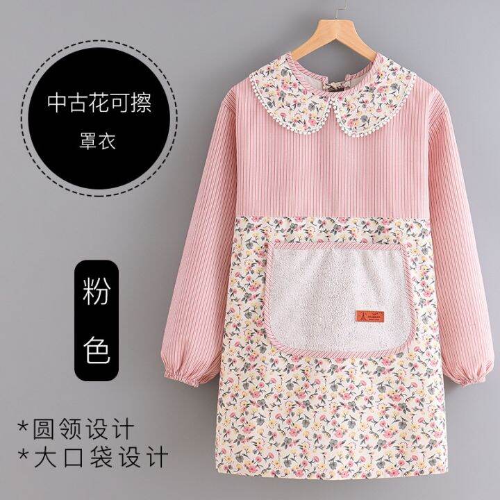 overall-female-household-kitchen-cooking-apron-in-2023-the-new-adult-coveralls-anti-wear-long-sleeved-brim-preventionth