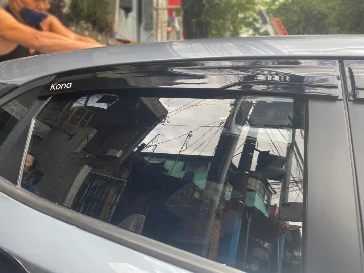 Hyundai Kona Black Rain Gutter Door Visor Lazada PH