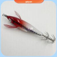 GAIYUAN 2pcs อุปกรณ์ตกปลาแท็กเกิล เหยื่อกุ้งไม้ อุปกรณ์จับยึด ตะกั่ว Sinker ตะขอรูปปลาหมึก 2023 ปลาหมึกสีขาว เหยื่อตกปลาเหยื่อตกปลา เหมือนจริงเหมือนจริง