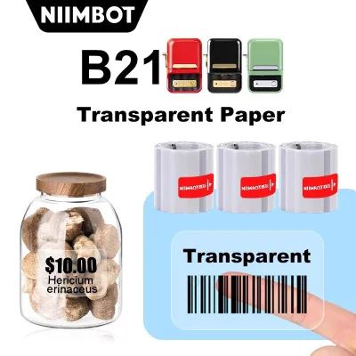 Niimbot กระดาษฉลากวงกลมขนาดเล็กมีกาวในตัว,กระดาษ B1/B21/B203สติกเกอร์ชื่อใสกันน้ำ