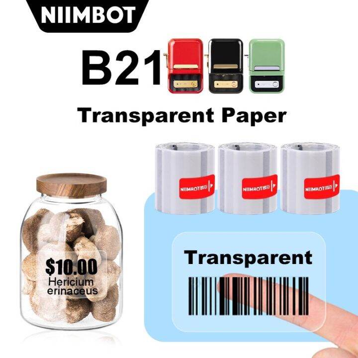 niimbot-กระดาษสมุดบันทึกสติกเกอร์ชื่อใสกันน้ำมีกาวในตัว-b1กระดาษฉลากวงกลมขนาดเล็ก-b21-b203