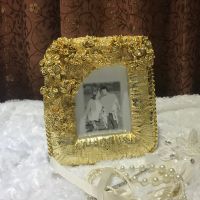 Rose Resin Photo Frame 4 x 5 inches Gold&amp;Silver กรอบรูปเรซิ่น ลายดอกกุหลาบ สไตล์วินเทจ 2สี สีทอง สีทองเงิน