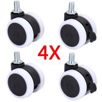 Myhomera 4X 1.5 inch Universal Mute Chair Wheel Caster M8 Heavy Duty Swivel Castor Replace Furniture Wheels Rollers Rubber Brake Furniture Protectors