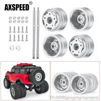 ☽☁┋ gregregregregre AXSPEED 4Pcs 1.0 Metal Beadlock Frente/Traseira Roda Jantes CVD para SCX24 Deadbolt Gladiador C10 1/24 Car