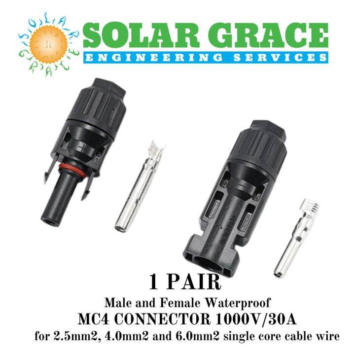 MC4 Connector Solar Connector Male-Female Waterproof 1000V/30A | Lazada PH