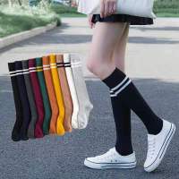 South Korea fashion women cotton striped socks leg football socks skateboard warm socks woman Socks Tights