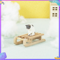 ? JCTTTY ? 1:12 dollhouse Miniature ไม้เลื่อนเลื่อนฉากคริสต์มาสตกแต่งเล่นของเล่นบ้าน