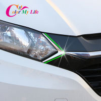 【2023】 purplekattt ไฟหน้ารถยนต์สำหรับ Honda HRV Vezel HR-V HR V 2014 2015 2016 2017 ABS สติกเกอร์หน้ารถยนต์โครเมียมตกแต่ง