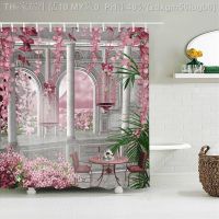 【CW】❐  Luxury European Arched Door Printed Shower Curtain Fabric Polyester Curtains