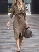 【CW】❅  ZANZEA Office Vestidos Color Sleeve Lapel Sundress Fashion Robe 2023