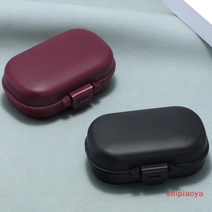 shipiaoya-เคสแว่นตาแบบสแน็ปตลับยาแบบพกพากล่องใส่แว่นตาพับได้หลากสีกล่องจัดเก็บเครื่องประดับ2ชิ้น