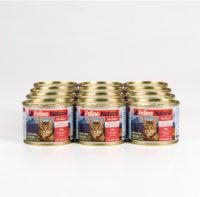 อาหารเปียกแมวระดับพรีเมี่ยม 6 ดาว Feline Natural Chicken &amp; Venison Feast Grain-Free ขนาด 85 กรัม 6-24 กระป๋อง