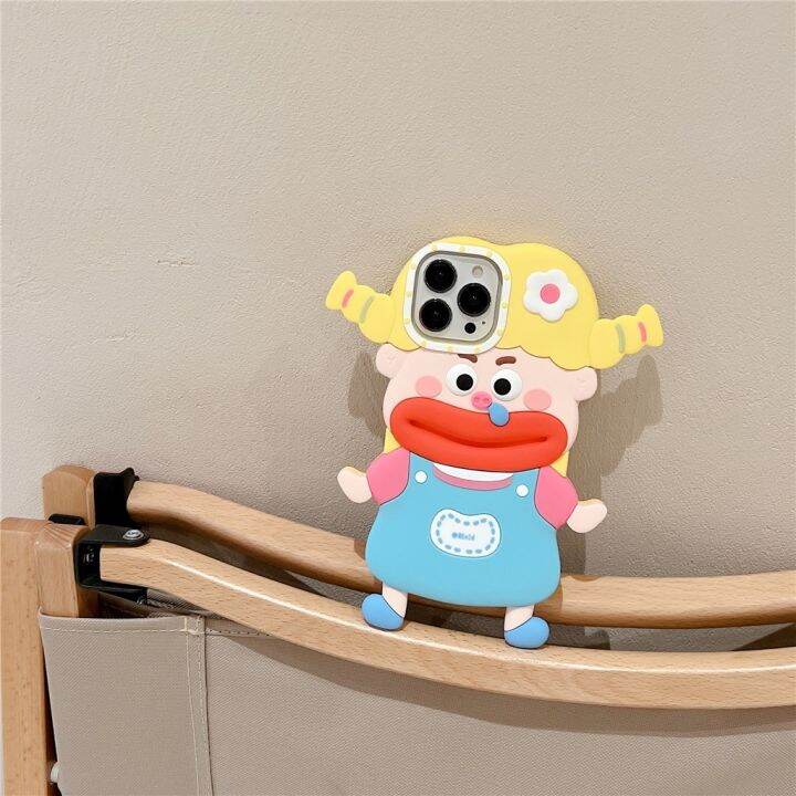 เคสโทรศัพท์มือถือ-ซิลิโคนนิ่ม-ลายการ์ตูนผู้หญิง-หางหมู-สําหรับ-iphone-14-pro-max-13-pro-max-12-pro-max