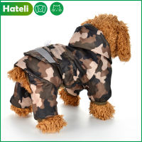 [HATELI] เสื้อกันฝนสุนัข Puppy Rain Coat With Hood Reflective Waterproof Dog Clothes Soft Breathable Pet Cat Small Dog Rainwear XS - 2XL