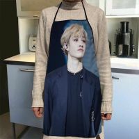 Stray Kids Bang Chan Kitchen Apron Dinner Party Cooking Apron Adult Baking Accessories Waterproof Fabric Printed Cleaning Tools