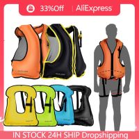 Professional Adult Life Jacket Inflatable Snorkel Vest Snorkeling Jackets Free Diving Swimming Safety Load Up 100KG  Life Jackets