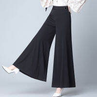 Wide Leg Pants for Women 2022 Spring Office Lady Flare Pants All-match Elastic Waist Solid Color Oversized Loose Trousers Female