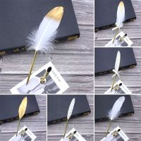 Wedding Decor Black Novelty Stationery Smooth Ballpoint Pens Signature Feather Pen Writing Tool Pens