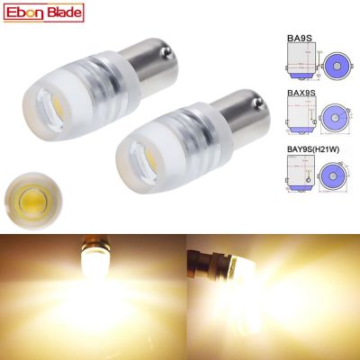 BA9S 2X โคมไฟ H6W BAY9S โคมไฟ Led H21W สำหรับโดมตกแต่งภายในรถยนต์การ์ดไฟอ่านหนังสือด้านข้างโคมไฟ Parker สีขาวอุ่น6V 12V Dc