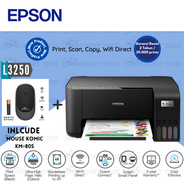 Epson L3250 A4 WiFi All in One Ink Tank Printer L3250 Print Scan Copy