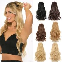 AZIR Natural Synthetic Halo Hair Extensions No Clip In Artificial Fake Ombre Blonde Brown Black Wavy False Hair Piece Wig  Hair Extensions  Pads