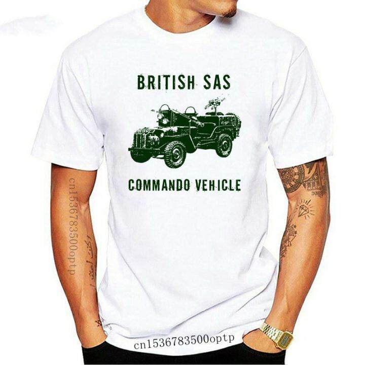 new-summer-men-hot-sale-fashion-british-sas-commando-vehicle-cotton-white-t-shirt-t-shirt