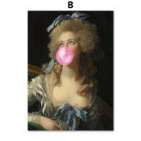 Baroque Rococo Vintage Lady Portrait Canvas Art: ภาพสีน้ำมันและโปสเตอร์สำหรับห้องนั่งเล่น Wall Decor Liyanhong2